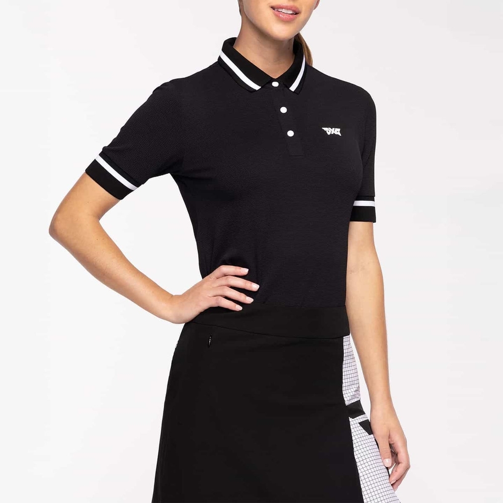 PXG Black Polo Shirt with White Accents